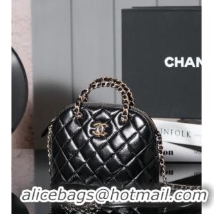 Pretty Style Chanel Shiny Lambskin Small Shopping Bag AS5130 Black 2024