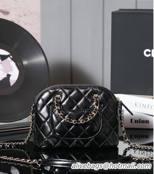 Pretty Style Chanel Shiny Lambskin Small Shopping Bag AS5130 Black 2024