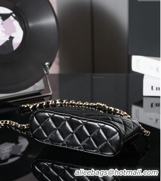 Pretty Style Chanel Shiny Lambskin Small Shopping Bag AS5130 Black 2024