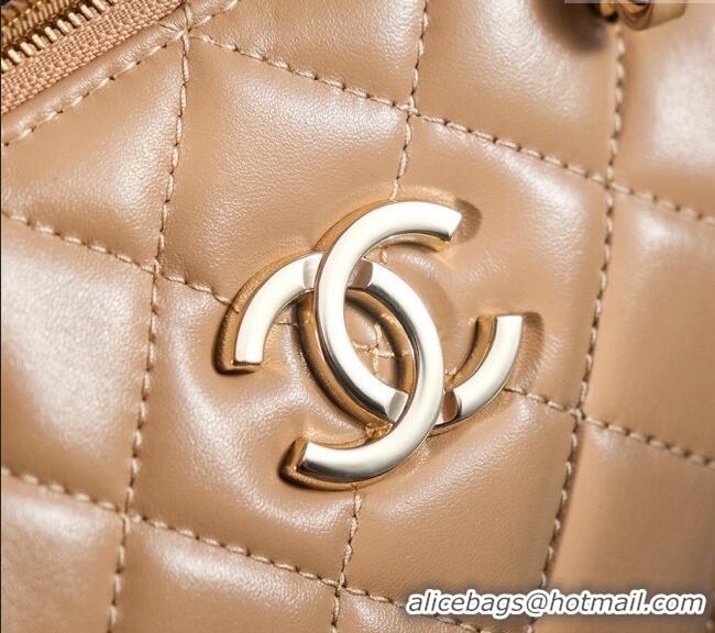 Popular Style Chanel Shiny Lambskin Small Shopping Bag AS3969 Beige 2024