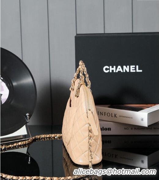 Popular Style Chanel Shiny Lambskin Small Shopping Bag AS3969 Beige 2024