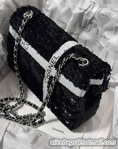 Market Sells Chanel Sequins Mini Flap bag with Bow 0830 Black 2024