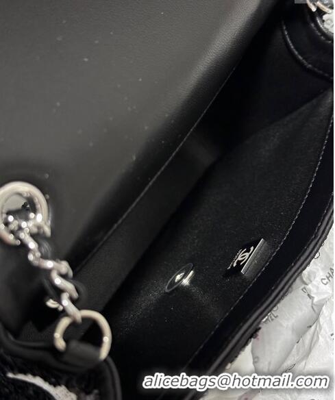 Market Sells Chanel Sequins Mini Flap bag with Bow 0830 Black 2024