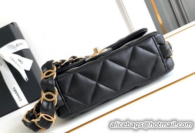 Cheap Wholesale Chanel Lambskin Mini Flap bag with CC Chain CH083001 Black 2024