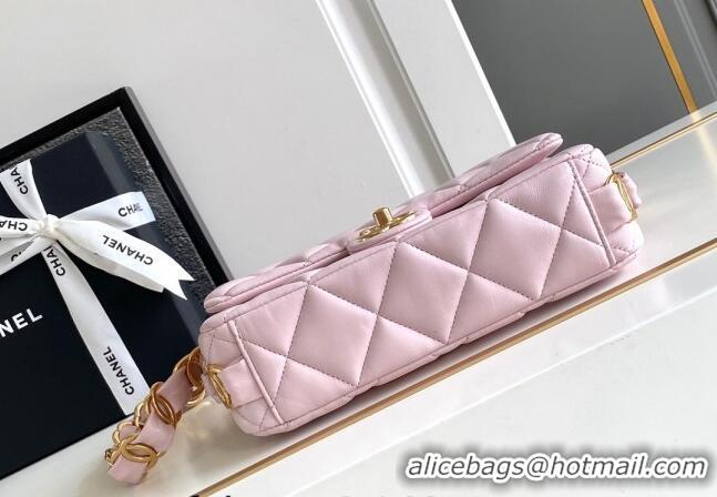 Well Crafted Chanel Lambskin Small Flap bag with CC Chain CH083002 Light Pink 2024