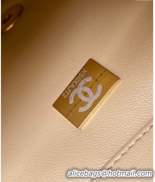 Classic Cheap Chanel Lambskin Small Flap bag with CC Chain CH083002 Beige 2024