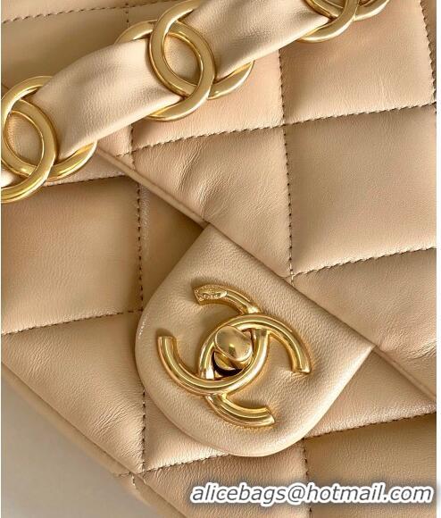 Classic Cheap Chanel Lambskin Small Flap bag with CC Chain CH083002 Beige 2024