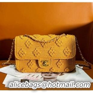 Newly Launched Chanel Crochet Medium Flap bag 0830 Brown 2024