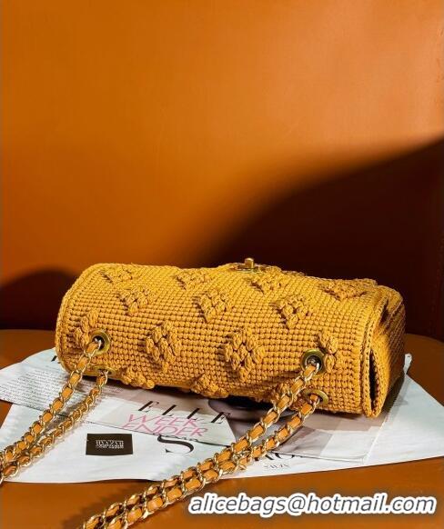 Newly Launched Chanel Crochet Medium Flap bag 0830 Brown 2024