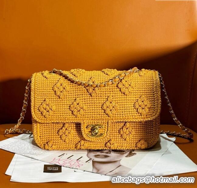 Newly Launched Chanel Crochet Medium Flap bag 0830 Brown 2024