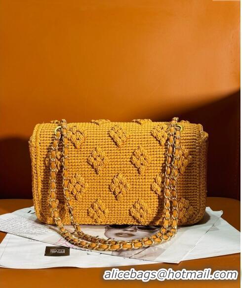 Newly Launched Chanel Crochet Medium Flap bag 0830 Brown 2024