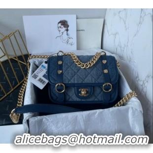 Market Sells Chanel Washed Denim Mini Flap Messenger bag AS5131 Blue 2024