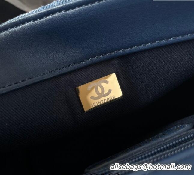 Market Sells Chanel Washed Denim Mini Flap Messenger bag AS5131 Blue 2024