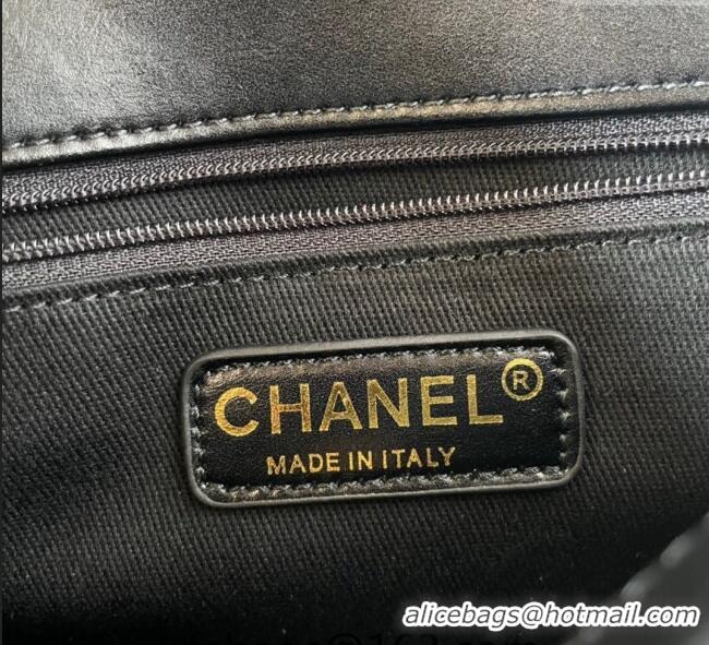 New Product Chanel Washed Denim Medium Flap Messenger bag AS5132 Black 2024