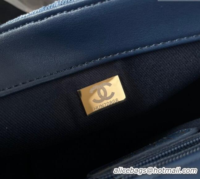 Top Quality Chanel Washed Denim Medium Flap Messenger bag AS5132 Blue 2024