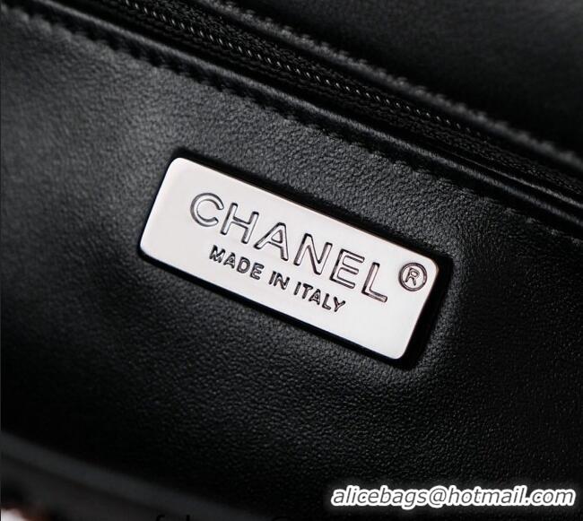 Top Quality Chanel Sequins Logo Mini Flap Bag CH0097 Black 2024