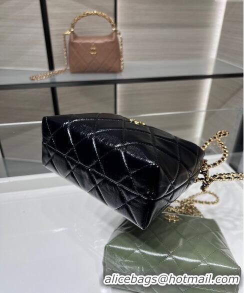 Buy New Cheap Chanel Lambskin Clutch with Chain and Top Handle AP4189 Black 2024