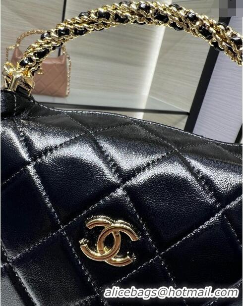 Buy New Cheap Chanel Lambskin Clutch with Chain and Top Handle AP4189 Black 2024