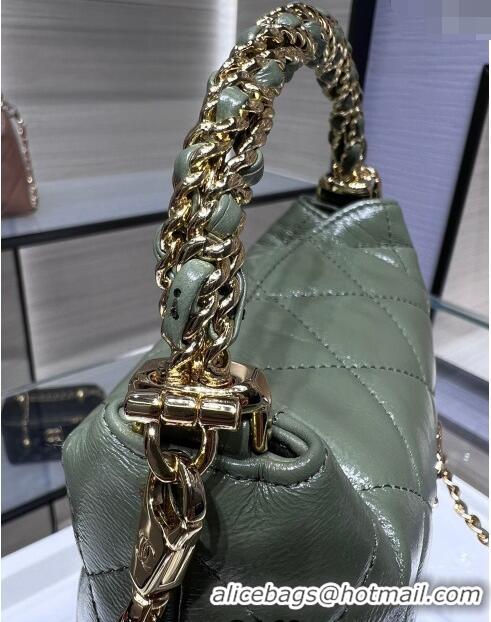 Stylish Discount Chanel Lambskin Clutch with Chain and Top Handle AP4189 Green 2024