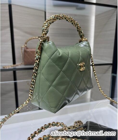 Stylish Discount Chanel Lambskin Clutch with Chain and Top Handle AP4189 Green 2024