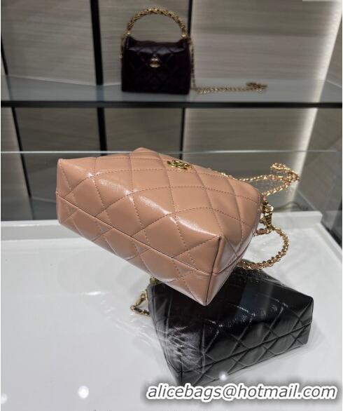 Popular Style Chanel Lambskin Clutch with Chain and Top Handle AP4189 Dark Beige 2024