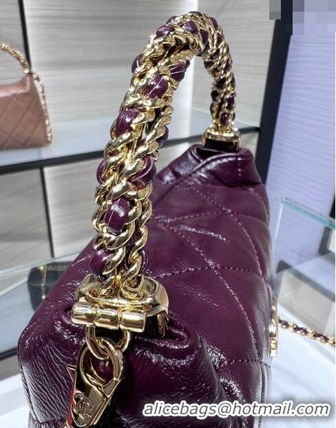 Luxury Discount Chanel Lambskin Clutch with Chain and Top Handle AP4189 Burgundy 2024