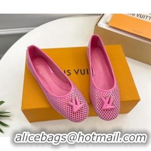 Top Grade Louis Vuitton Shake Flat Ballerinas Flat in Perforated Leather Pink 905103