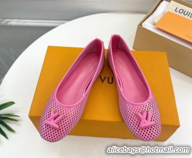 Top Grade Louis Vuitton Shake Flat Ballerinas Flat in Perforated Leather Pink 905103