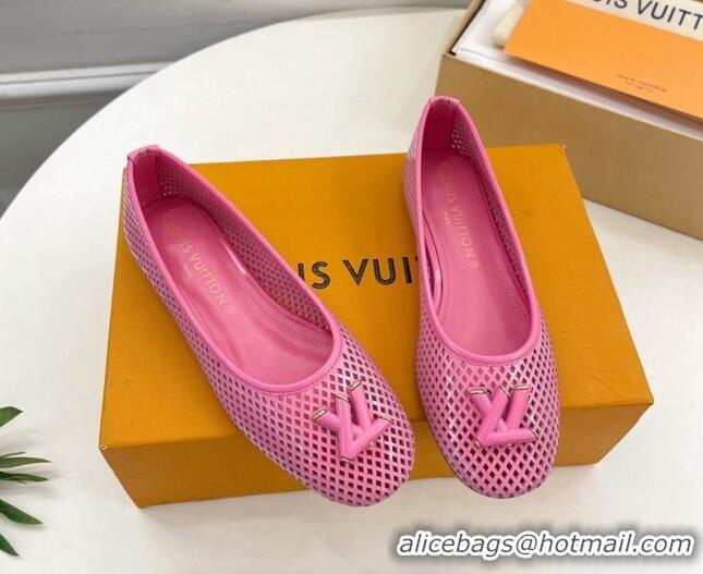 Top Grade Louis Vuitton Shake Flat Ballerinas Flat in Perforated Leather Pink 905103