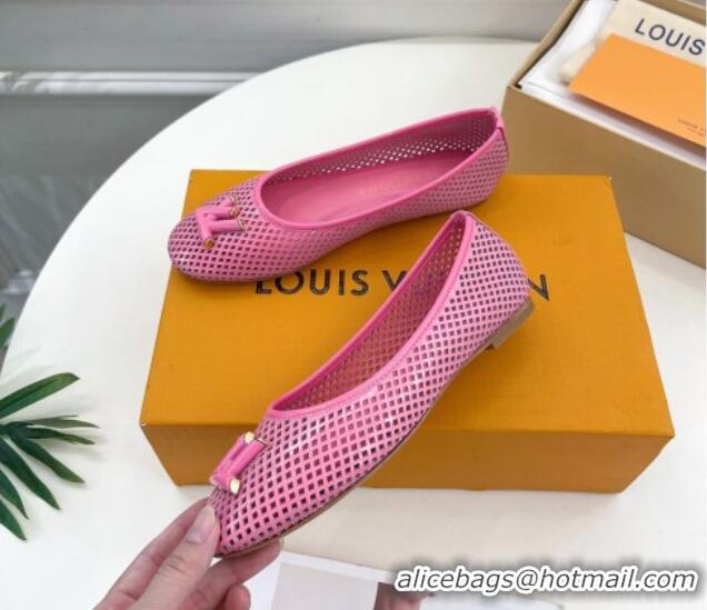 Top Grade Louis Vuitton Shake Flat Ballerinas Flat in Perforated Leather Pink 905103