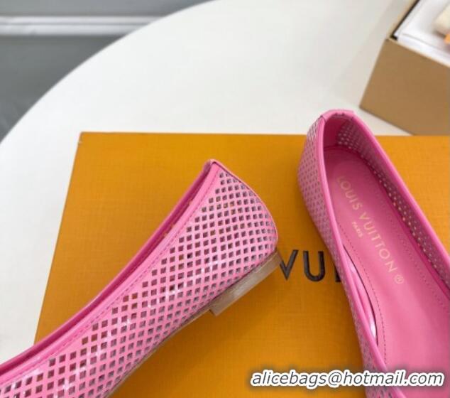 Top Grade Louis Vuitton Shake Flat Ballerinas Flat in Perforated Leather Pink 905103