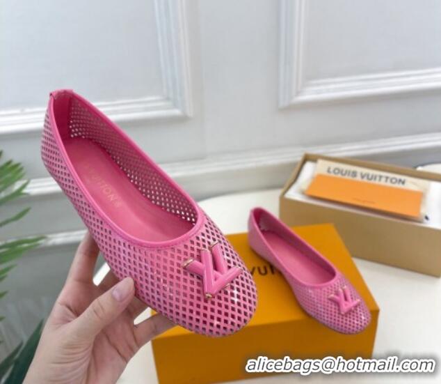 Top Grade Louis Vuitton Shake Flat Ballerinas Flat in Perforated Leather Pink 905103