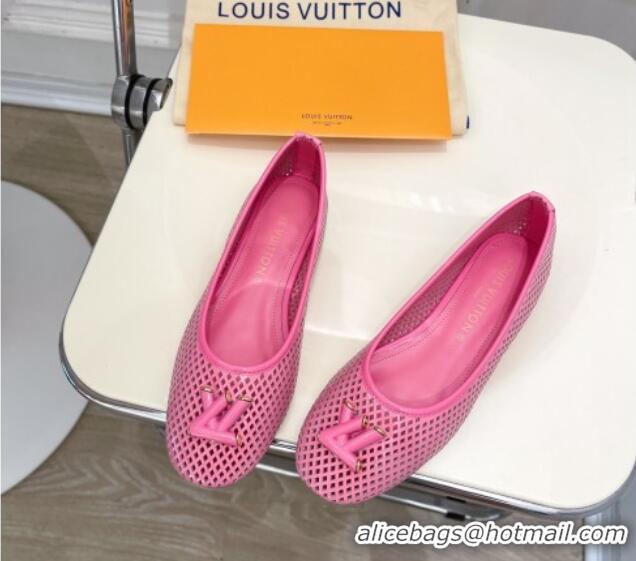 Top Grade Louis Vuitton Shake Flat Ballerinas Flat in Perforated Leather Pink 905103