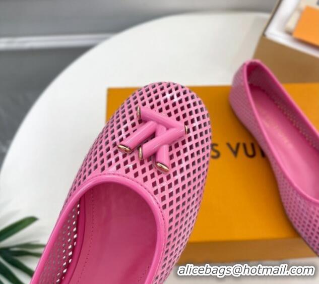 Top Grade Louis Vuitton Shake Flat Ballerinas Flat in Perforated Leather Pink 905103