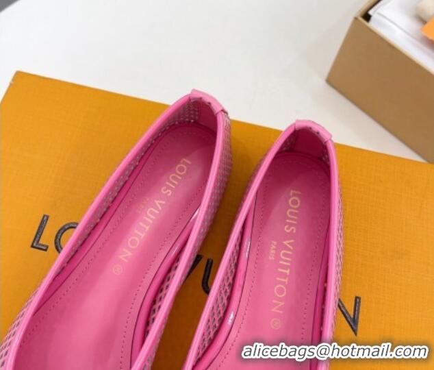 Top Grade Louis Vuitton Shake Flat Ballerinas Flat in Perforated Leather Pink 905103