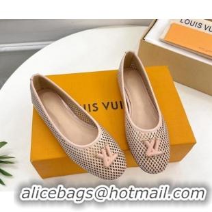 Grade Quality Louis Vuitton Shake Flat Ballerinas Flat in Perforated Leather Beige 905104