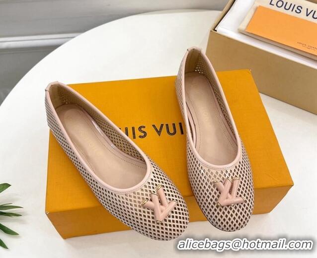 Grade Quality Louis Vuitton Shake Flat Ballerinas Flat in Perforated Leather Beige 905104