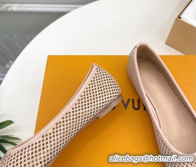 Grade Quality Louis Vuitton Shake Flat Ballerinas Flat in Perforated Leather Beige 905104