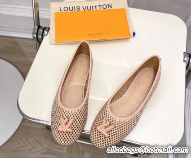 Grade Quality Louis Vuitton Shake Flat Ballerinas Flat in Perforated Leather Beige 905104