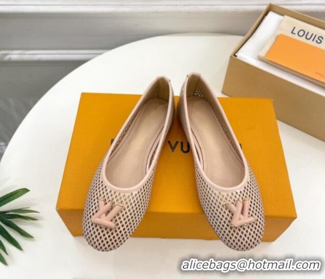 Grade Quality Louis Vuitton Shake Flat Ballerinas Flat in Perforated Leather Beige 905104