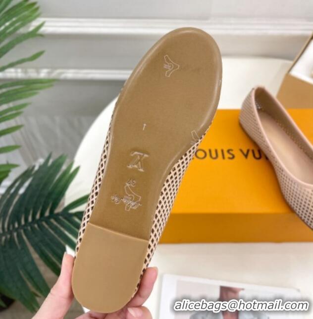 Grade Quality Louis Vuitton Shake Flat Ballerinas Flat in Perforated Leather Beige 905104