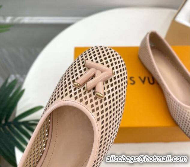 Grade Quality Louis Vuitton Shake Flat Ballerinas Flat in Perforated Leather Beige 905104