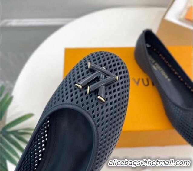 Unique Style Louis Vuitton Shake Flat Ballerinas Flat in Perforated Leather Black 905106