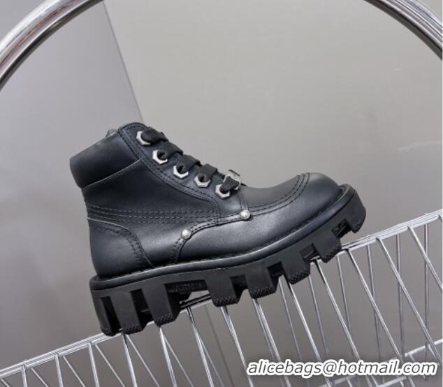 Best Product Louis Vuitton LV Checker Lace-up Ankle Boots 5cm in Calf Leather Black 905107