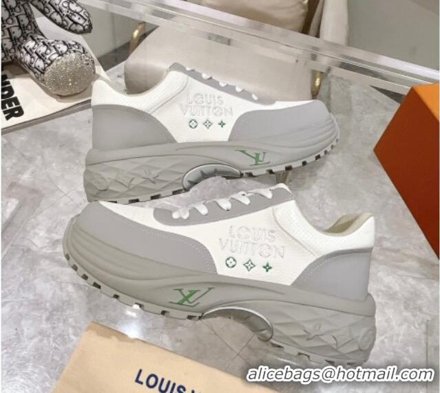 Purchase Louis Vuitton Men's Signature Grained Leather Sneakers Grey/White 905114