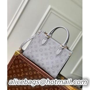 Unique Grade Louis Vuitton OnTheGo PM Tote Bag in Trianon Grey Calfskin M12465 2024