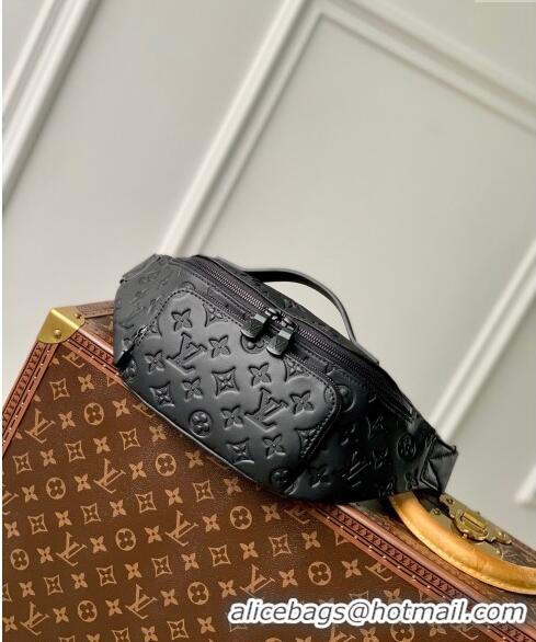 Buy Discount Louis Vuitton Men's Rush Bumbag Belt Bag in Black Monogram Shadow Leather M47058 2024