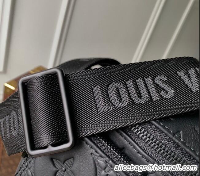 Buy Discount Louis Vuitton Men's Rush Bumbag Belt Bag in Black Monogram Shadow Leather M47058 2024