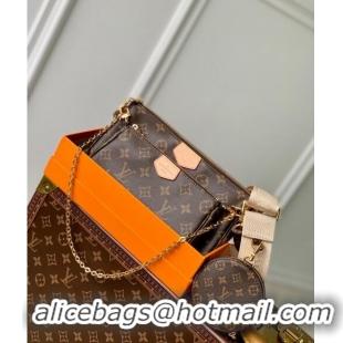 Famous Brand Louis Vuitton Multi-Pochette Accessoires Triple Shoulder Bag in Monogram Canvas M44823 Beige 2024