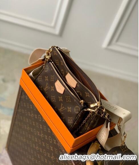 Famous Brand Louis Vuitton Multi-Pochette Accessoires Triple Shoulder Bag in Monogram Canvas M44823 Beige 2024